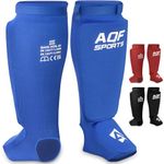 AQF MMA Shin Instep Foam Elastic Cloth Pad Support Boxing Leg Guards Foot Protective Gear Kickboxing Shin guards