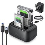 ORICO Dual Bay Hard Drive Bay Docking Station USB 3.0 to SATA III for 3.5inch HDD Tool-Free Files Backup/Game Load Support UASP Max Up to 36TB-DD28(Not Support Offline Clone)