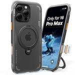 TORRAS Ostand Q3 Air Original for iPhone 16 Pro Max Case, 360° Magnetic Stand, MagSafe Compatible, Mil-Grade Drop Tested, Camera Control Button, Shockproof for 16pro Max Cover, Black