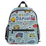 Custom Car Ball Kids Toddler Backpack for Boys Girls Preschool Bookbag, Car01, One Size, Travel Backpacks