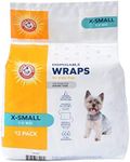 Arm & Hammer for Pets Male Dog Wraps, X-Small 12ct | Super Absorbent Dog Wraps for Male Dogs | Arm & Hammer Baking Soda Enhanced Doggie Diapers for Odor Control, Dog Diapers Male, Male Dog Diapers