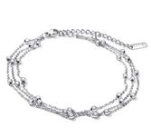 AmDxD Ankle Bracelet Jewelry for Women Stainless Steel Ball Anklets Chain Summer Jewelry Teens Silver 21CM