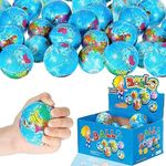 24 Pack - Mini Soft Foam Earth Squeeze Balls, 2.5" Toy Stress Relief Bulk Educational Novelties for Kids, School, Classroom, Party Favors, Rewards