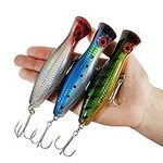 Surface Fishing Lures - Popper - Fishing Pack Catching/Spinning - Artificial Floating Lures - Pike / Black Bass / Bass - Sea Fishing - 12cm and 40g