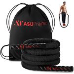 Weighted Jump Rope for Fitness,Indoor & Outdoor Skipping Rope with Nylon Sleeve & Heat-Shrink Handles – Heavy Jump Rope for Workout, Boxing, Strength, & Speed by ASU Trainer, 9.2 Ft., 3 Lbs.