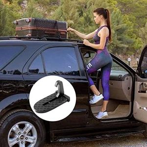 cartaoo Door Step Car Door Step Foldable Car Door Folding Ladder with Safety Hammer Head Easy on Car Roof and Roof Rack, Universal Door Step Pedal (Black)