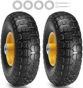 VEVOR Solid PU Run-Flat Tire Wheel, 254 mm, 2-Pack, 181.4 kg Dynamic Load, 204.1 kg Static Load, Flat Free Tubeless Tires and Wheels for Hand Truck, Utility Cart, Dolly, Garden Trailer, Various Carts