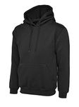 Mens Classic Plain Pullover Hooded Sweatshirt Hoodie Sweater (22 Colours) (4XL, Black)