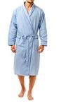 INSIGNIA Mens Plain Woven Lightweight Cotton Poly Dressing Gown Robe (2xl, Sky)