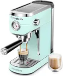 CASABREWS Espresso Machine 20 Bar, Cappuccino Machine with Milk Frother Steam Wand, Stainless Steel Espresso Maker for Home, Espresso Coffee Machine with 34oz Removable Water Tank, Pastel Green