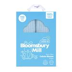 Bloomsbury Mill - Cellular Blankets Baby - Soft 100% Organic Cotton Baby Blanket - Pack of 2 - Essentials For Newborn - Ideal for Cot Bed, Travel, Car Seat, Pram, Moses Basket - Blue 75x95cm