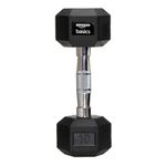 amazon basics Rubber Encased Hex Dumbbell Weight Set Of 1, 10 Kg, Black