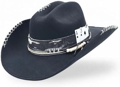 OIERNFE Western Cowboy Hat for Men & Women, Lightweight Felt Cowgirl Hat with Handmade Wide Brim, Classic Country Riding Hat