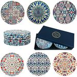 Totally Turkish – Patterned Drink Coasters Set of 6 – Giftable Design Drinks Mat Set – Non-Scratch Top & Non-Slip Cork Base (Cappadocia)