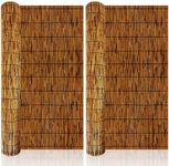 PAKNANO 2 Pack Natural Reed Fence,3.3FT X 16.4FT Bamboo Fencing Privacy Reed Screening for Outdoor, Gallery, Restaurant, Hotel, Patio (Brown)