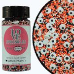 Confect Mix Spectral White, Ghost Orange, Ghost Black Disco Balls | Edible Halloween Sprinkles | Spooky Candy Eyes | Ghost Sprinkles | Spooky Siesta Sprinkles - 100 Gms