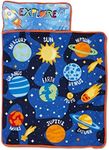 Baby Boom Funhouse Explore Planets & Outer Space Kids Nap Mat Set – Includes Pillow And Fleece Blanket – Great For Boys Napping during Daycare Or Preschool - Fits Toddlers, Blue