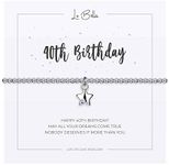 Lu Bella Silver Happy Birthday Charm Bracelet - Womens Stackable Jewellery - Special Best Friend Birthday Bracelet - Adjustable Stretchy Silver String Present Jewellery with Charm and Gift Bag from,