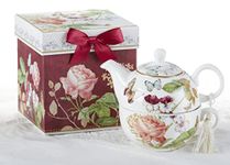 5.8" Porcelain Tea For One, Burg Peony