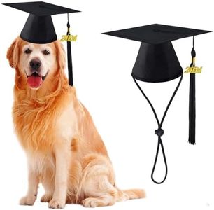 Pet Graduation Caps Dog Graduation Hat with 2024 Black Tassel Puppy Grad Hat Graduation Costume for Dogs Cats Holiday Dog Outfits Accessory Party Dress-Up Photo Prop Apparel (Graduation, Black)