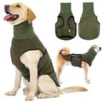 Dotoner Dog Anxiety Relief Coat,2-in-1Calming Anxiety Jacket for Dogs with Soft Ear Muffs Hood for Noise Dog Anxiety Vest with reflective strips Belly Coverage Anti-Anxiety Wrap Relief Stress