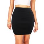 Pencil Skirt,Stretchy Slimming Black Mini Skirt for Women UK,High Waisted Black Skirt Short Skirts for Summer Autumn (S, Black)