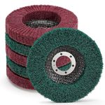 SI FANG 6Pcs 4.5'' x7/8'' Nylon Flap Disc Mix Set, 180 & 320 Grit Non-Woven Buffing Polishing Wheel Set, Scouring Pad Sanding Grinding Discs for Angle Grinder, Elastic Grinding & Rust Removal