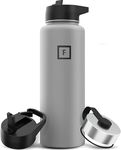 IRON FLASK Sports Water Bottle - 40 Oz 3 Lids (Straw Lid), Leak Proof - Stainless Steel Gym & Bottles for Men, Women & Kids - Double Walled, Insulated Thermos - Valentines Day Gifts for Him or Her
