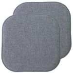 Sweet Home Collection Chair Cushion Memory Foam Pads Honeycomb Pattern Slip Non Skid Rubber Back Rounded Square 16" x 16" Seat Cover, 2 Pack, Alexis Blue/Gray