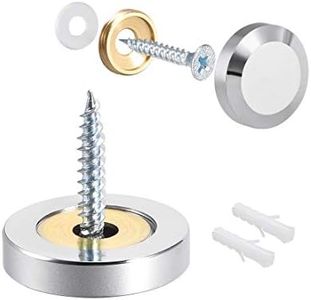 uxcell Mirror Screws Decorative Cap Cover Nails Polished Stainless Steel 25mm 4pcs