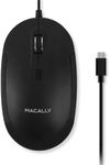 Macally Wired USB C Mouse for Mac and PC - Slim, Quiet, and Reliable - 4 DPI Mode Type C Mouse for Laptop, MacBook Pro/Air, iMac - Wired Mouse USBC