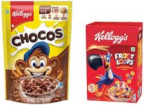 Kellogg's Chocos, with Protein & Fibre of 1 Roti* in each bowl*, Breakfast Cereals, 385g Pack & New Kellogg’s Froot Loops, Crunchy Multigrain Breakfast Cereal, Mixed Fruit Flavor, 285g Pack