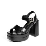 DREAM PAIRS Women's Platform Chunky Heels Square Open Toe Ankle Strap High Heeled Sandals Y2K Shoes for Party Brunch SDHS2330W BLACK Size 5.5 UK/7.5 US