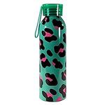 Polar Gear Animal Print Aluminum Water Bottle 650ml – Official Merchandise, Kids Reusable Non Spill BPA Free Recyclable - Ideal For School Nursery Sports Picnic - Multicolour, Green and Black