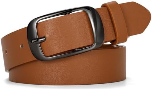 WERFORU Plus Size Belt for Women Leather Belt with Metal Buckle Ladies Casual Belt for Jeans Pants