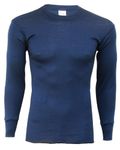 Indera 21LSLGNB Men's Polypropylene Performance Rib Knit Thermal Underwear Top, Navy, Large