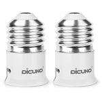 DiCUNO E27 to B22 Socket Converter Socket Adapter Screw to Bayonet ES to BC Lamp Base Adapter for LED Bulbs and Incandescent Bulbs and CFL Bulbs (2 Packs)