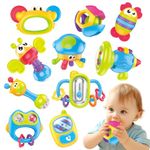 KaeKid Baby Rattles Toys Set, Infant Grab Shake Rattle Toys 6-18 Months, Sensory Teether Toy, Early Development Learning Music Toy, Newborn Birthday Gifts for 3-18 Months Baby Boy Girl (10PCS)