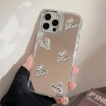 ZTOFERA Case for iPhone 14 Pro Max, Cute Silver 3D Love Heart Clear Makeup Mirror Case, Flexible Shockproof Anti-Scratch Protective Cover for iPhone 14 Pro Max 6.7"- 5 Hearts