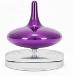 Hautech Electric Spinning Top for Adults – 6+ Hour Spin, LED Light Show, Glass Base, Desktop Toy for Focus & Stress Relief (Exploration Purple)
