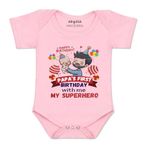 ARVESA Papa First Birthday With Me R-1603 Pink 0-3 Months Romper for Baby Boy & Girl dress