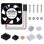 GeeekPi Quiet Fan for Raspberry Pi 4, Cooling Fan 30x30x7mm DC 5V Brushless Cup Cooling Fan with Heatsinks for Raspberry Pi 4 Model B,3B+, 3B& Retroflag NESPI CASE Plus (1-Pack)