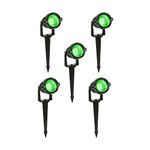 D’Mak™ Outdoor Led Garden Light 3 Watt and Spike Green Focus ( 'IP65 ' Water Resistant & Adjustable 180° ) Black Aluminium Body || Garden Lights | | 3w Garden Light | (Pack 0f 5) (Green)