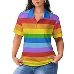 Womens Golf Shirt Rainbow Gay Pride