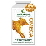 Primary Pets Premium Pet Supplies - Omega 3 fish oil for dogs 1000mg Omega 3 Gel Capsules. For Dry Skin, Allergies, Stiff Joints and, Dog Heart Supplement Dogs omega 3 Fish oil for dogs uk