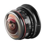 Venidice MK-3.5mm F2.8 Ultra Wide Angle Fisheye Lens for Olympus Panasonic Lumix MFT Micro Four Thirds 4/3 Mount Mirrorless Camera, Black, Venidice Cleaning Cloth