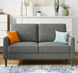 LINSY 58" W Loveseat Sofa, Small Couch Modern Comfy Couch for Bedroom and Living Room, Small Loveseat for Small Spaces, Easy Assembly, Dark Grey