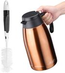 Pykal Thermal Coffee Carafe Stainless Steel - Heavy Duty Lab Tested Heat Retention - 2L (68 oz) Insulated Coffee Thermos Water & Beverage Dispenser - Premium Grade Thermal Pot Gold