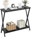 IDEALHOUSE Narrow Console Table, Sofa Tables Narrow Long Behind Couch Table, 2-Tier Industrial Entryway Table for Living Room, Hallway, Foyer (Black)