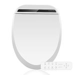 ARTETHYS Electronic Smart Bidet Toilet Seat with Warm Air Drying, Heated Seat Bidet with Remote Control Self-Cleaning Nozzle Adjustable Warm Water Power Saving, Elongated